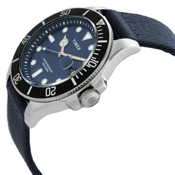 NWT Authentic Timex Harborside Coast Quartz Blue Dial Men's Watch - Picture 3 of 4